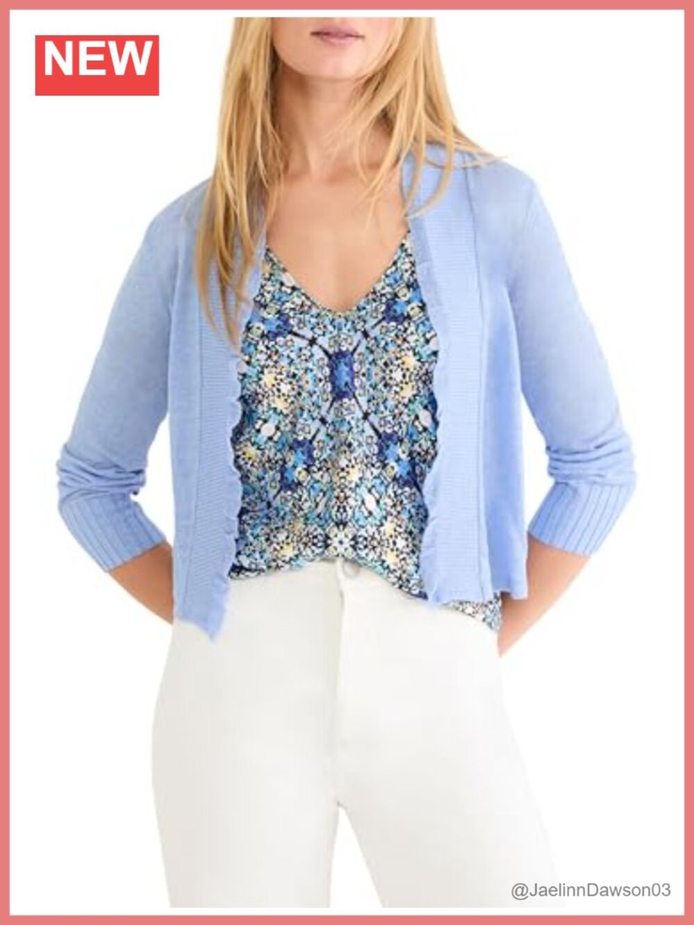 NIC+ZOE Linen Blend Ruffle Edge Cardigan